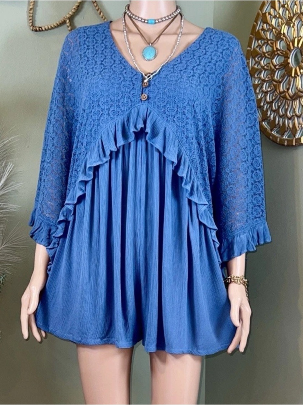 NEW Free People As You Are Romper XS Cornflower Blue Summer Boho - Picture 4 of 16